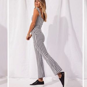 Ona Gingham Flare Crop Pants